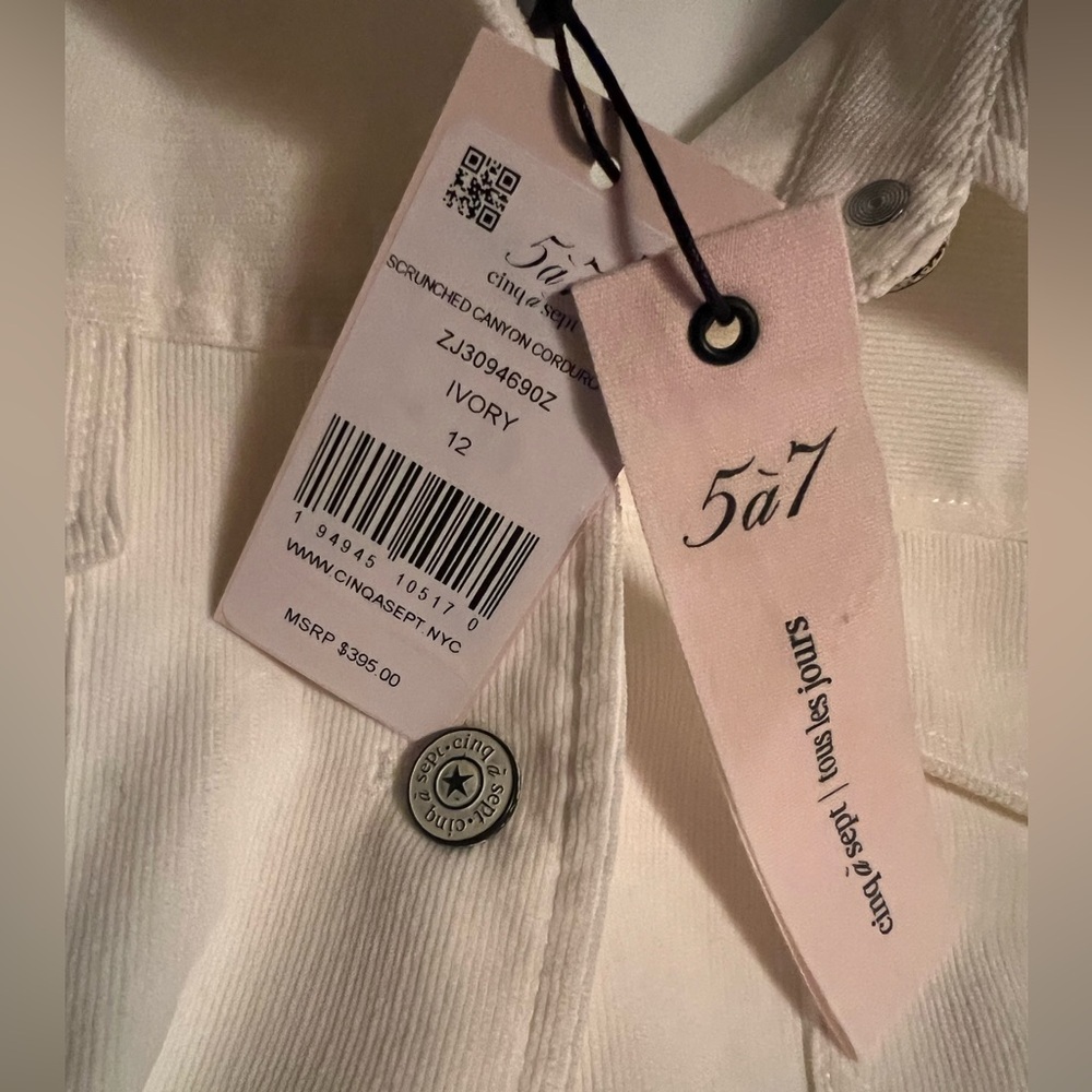 Cinq a Sept Scrunched Canyon Corduroy Jacket Sz 12 - Picture 9 of 14